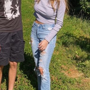 Hollister ripped mom jeans